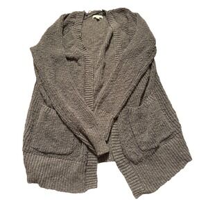 American Eagle Outfitters Women Brown Lace Up Detail Knit Sweater Cardigan SZ L